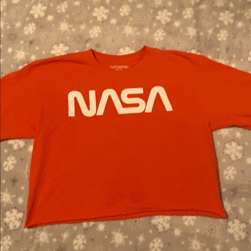 a short sleeve nasa orange shirt
